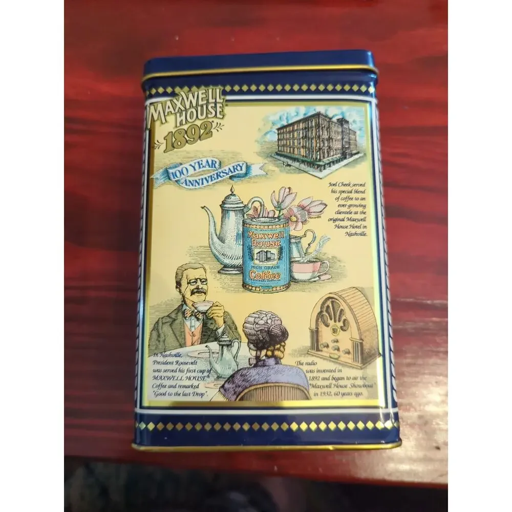 Vintage Maxwell House 1892 - 1992 100 Year Anniversary Coffee Tin (empty)